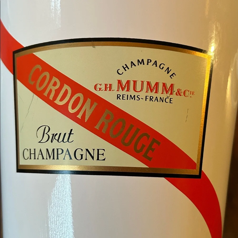 Vintage G.H. Mumm & Co. Brut Champagne Reims-France Ice Bucket & 4 Glasses